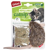 GiGwi Refillable Catnip игрушка для кошек мышка с кошачьей мятой