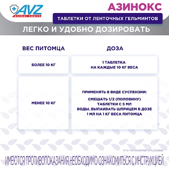 Азинокс таблетки для собак и кошек