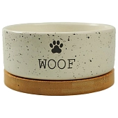 Mr.Kranch Bamboo Woof миска керамическая на бамбуковой подставке