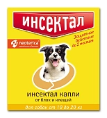Инсектал капли от блох и клещей, для собак 10-20 кг