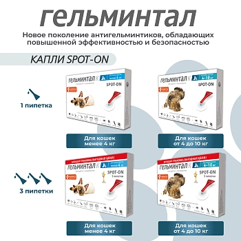 Гельминтал spot-on для кошек до 4кг