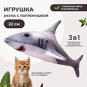 Dono Della игрушка Акула с кошачьей мятой, погремушкой и валерианой для кошек
