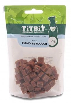 TiTBiT кубики из лосося лакомство для кошек