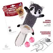GiGwi Plush Friendz игрушка для собак шкурка енота со сменными пищалками