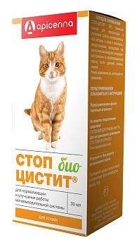 Apicenna Суспензия Стоп - цистит био урологическая для кошек