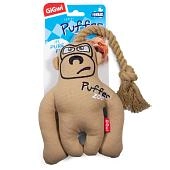 GiGwi Puffer Zoo игрушка для собак обезьяна с пищалкой и веревкой