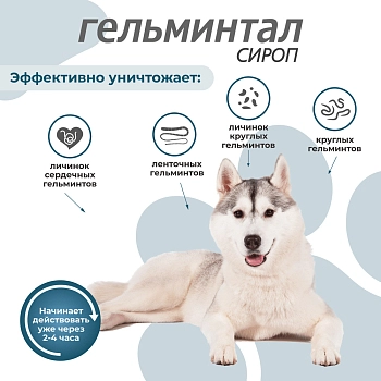 Гельминтал сироп для собак более 10кг