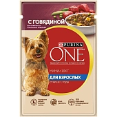 Purina One Мини пауч для собак мелких пород старше 1 года (кусочки в подливе)